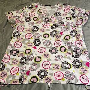 Women’s used scrub top lg
